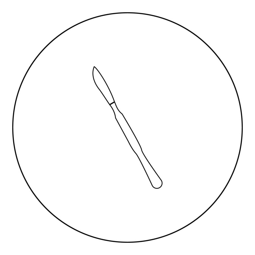 Scalpel black icon in circle vector illustration isolated .
