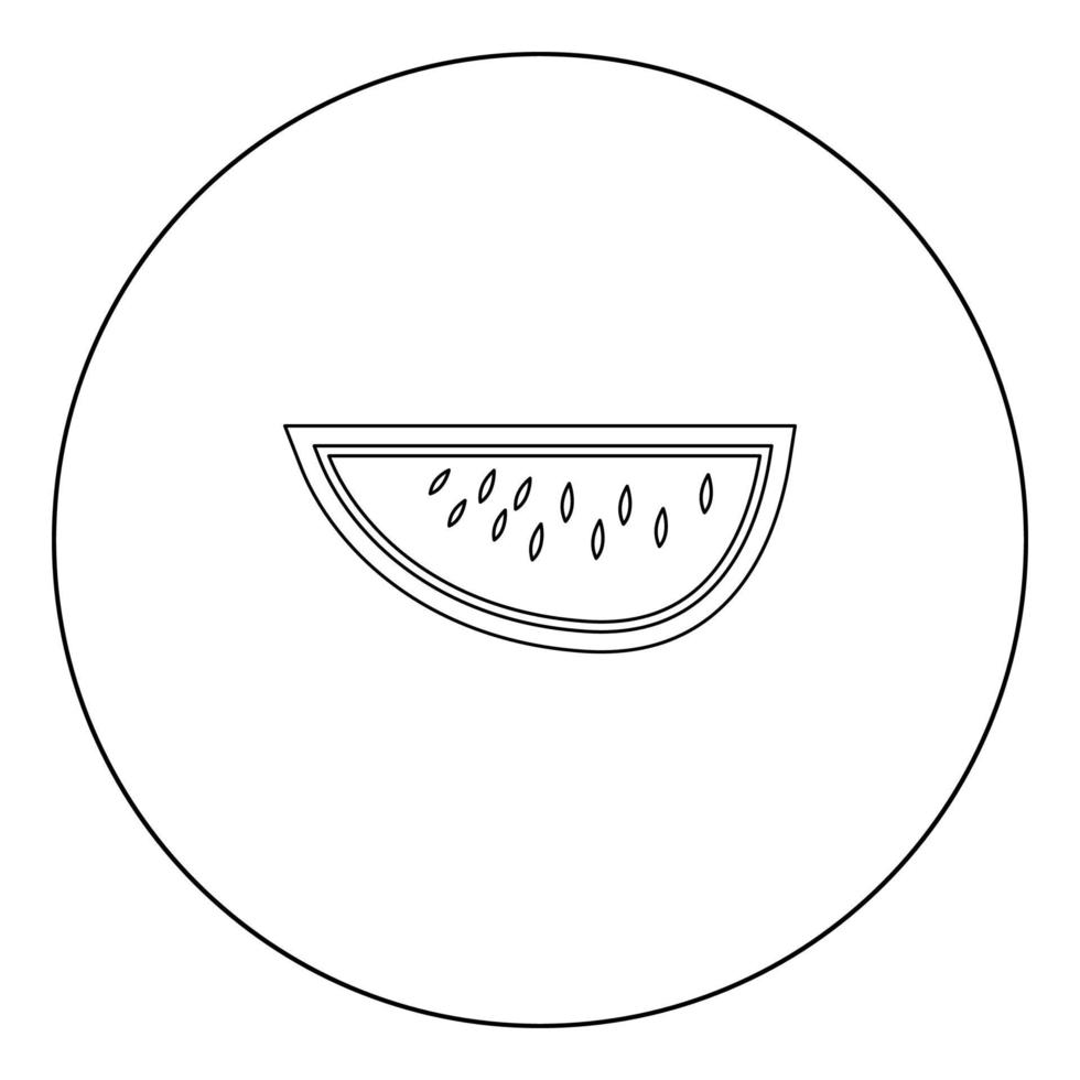 Watermelon black icon in circle vector illustration isolated .