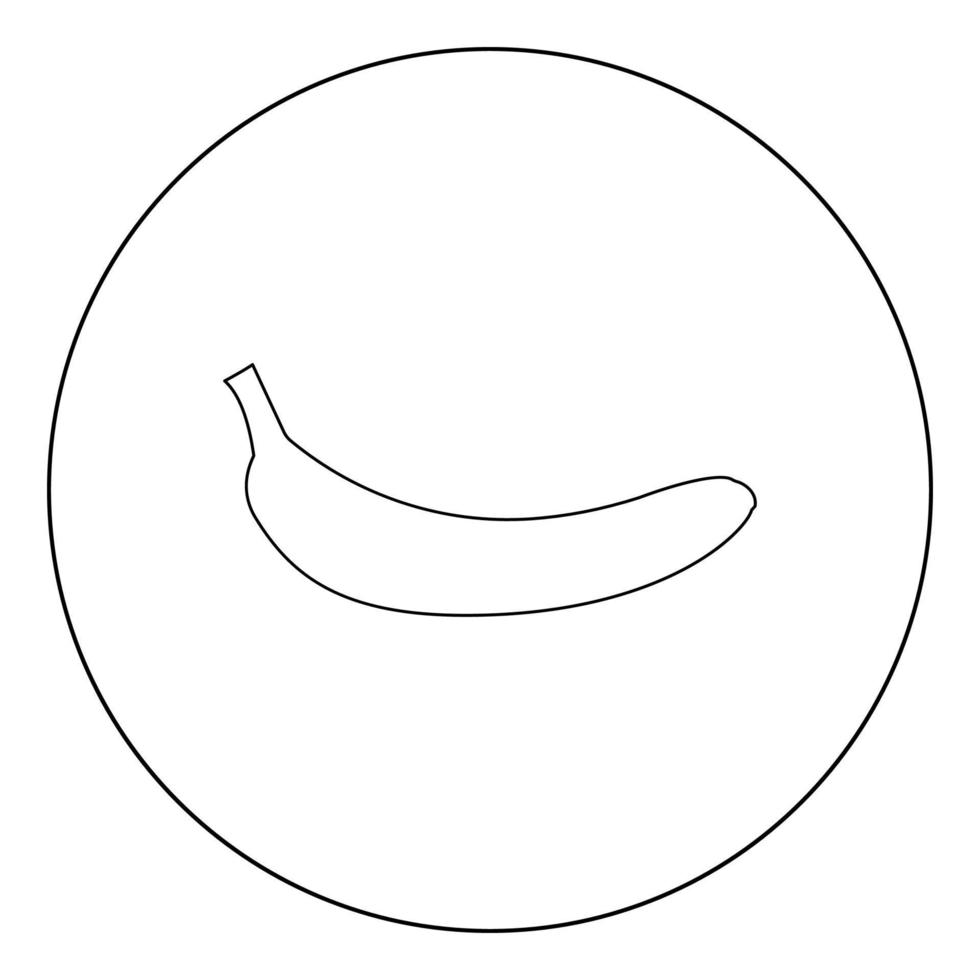 icono negro de plátano en la ilustración de vector de círculo aislado.