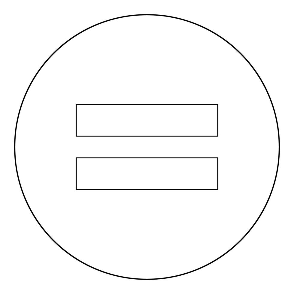 Sign equally black icon in circle vector illustration isolated .
