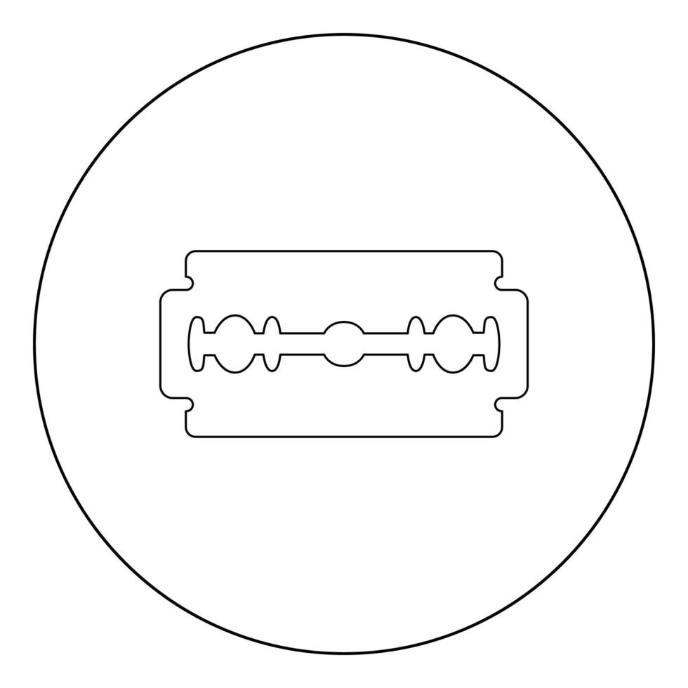 hoja de afeitar icono negro en la ilustración de vector de círculo aislado.