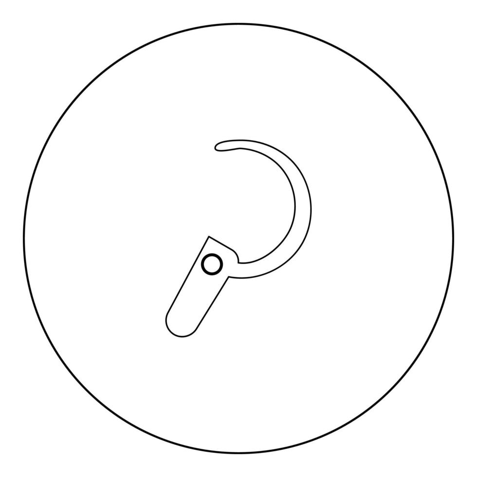 Headset icon black color in circle vector