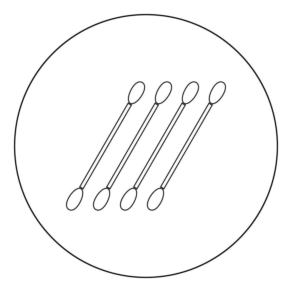 Cotton swabs icon black color in circle vector