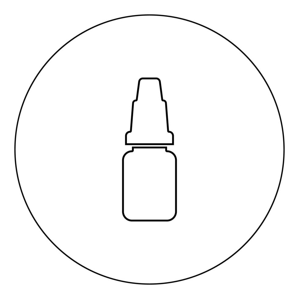 Eye drops icon black color in circle vector