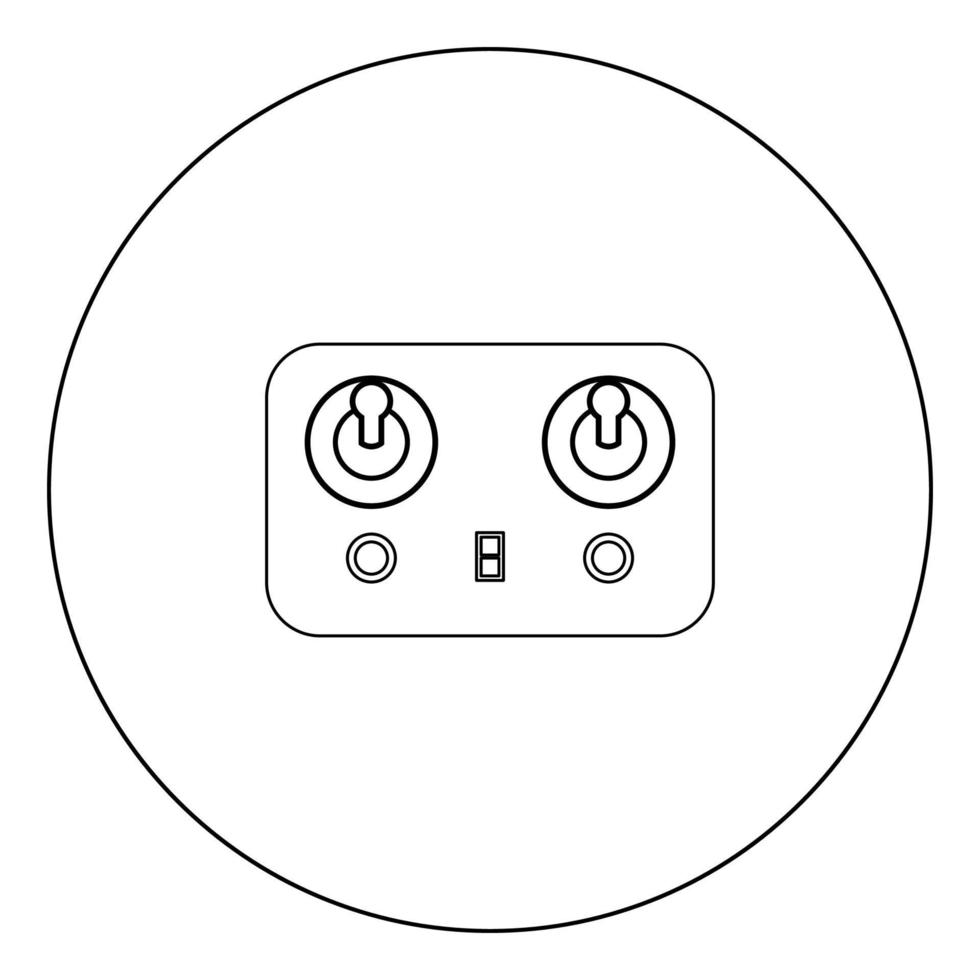 Remote control icon black color in circle vector
