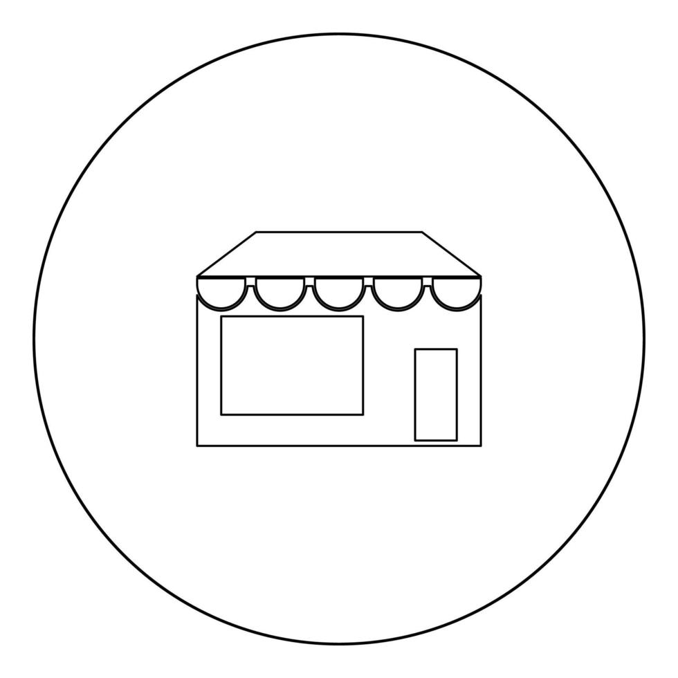 Store icon black color in circle vector