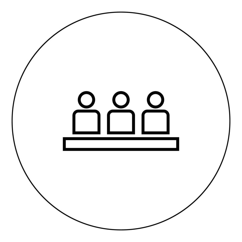 Board meeting - business concept icon black color in circle vector