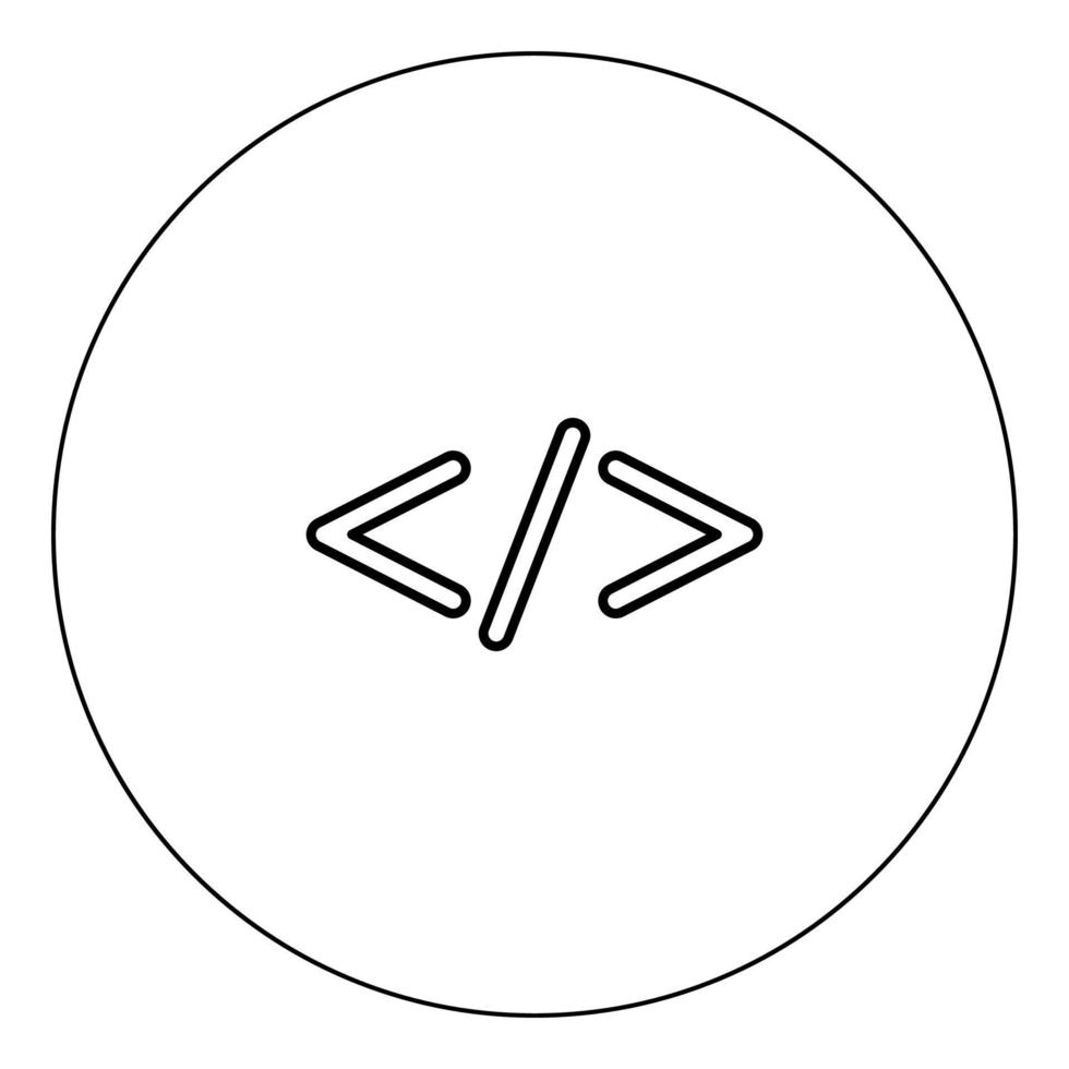 Symbol code icon black color in circle 7050664 Vector Art at Vecteezy