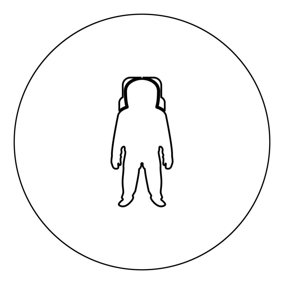 Spaceman icon black color in circle vector illustration isolated