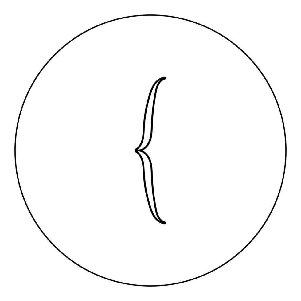 Bracket icon black color in circle vector illustration isolated