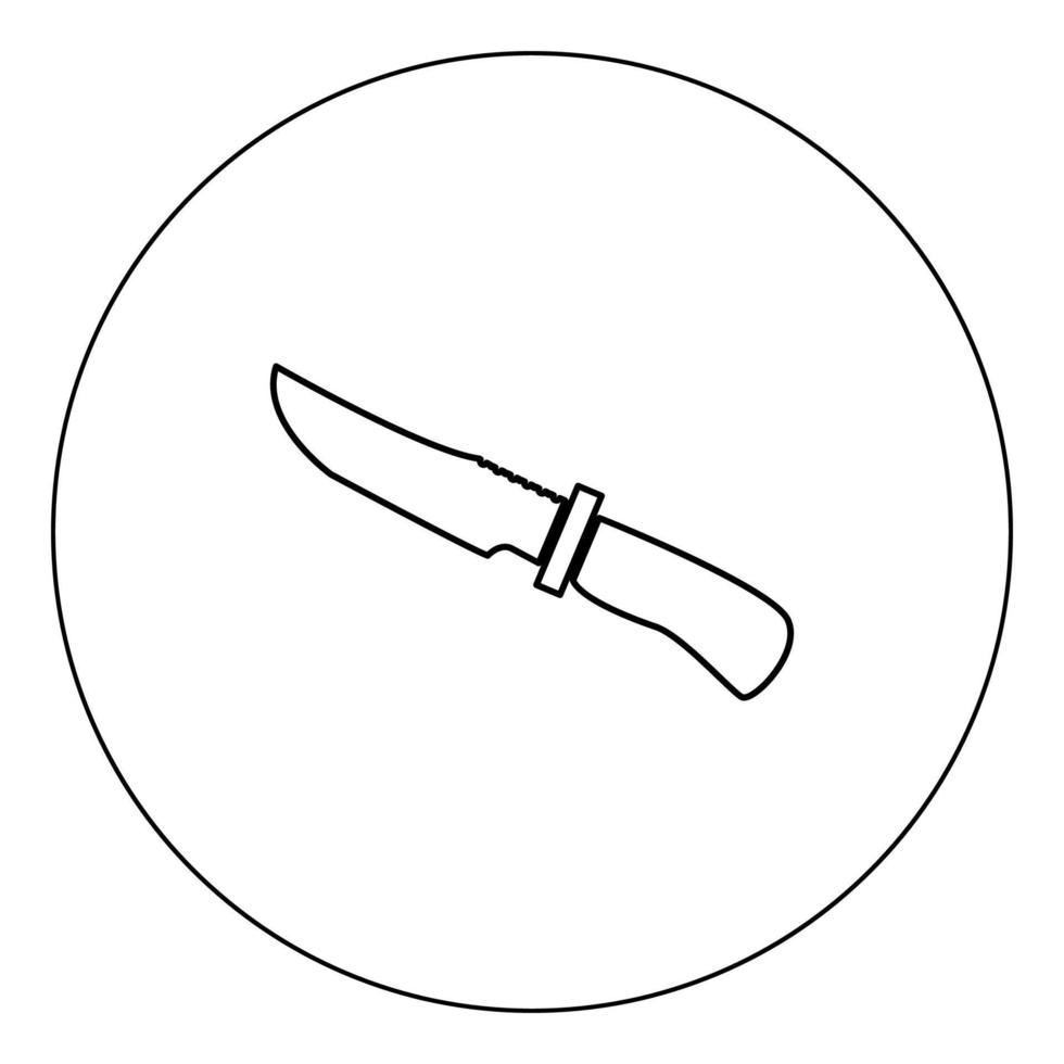 Knife of hunter icon black color in circle vector illustration isolated