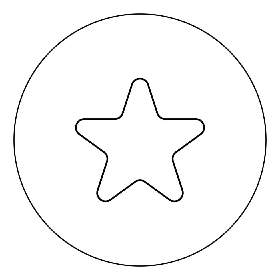 icono de estrella de color negro en círculo ilustración vectorial aislado vector