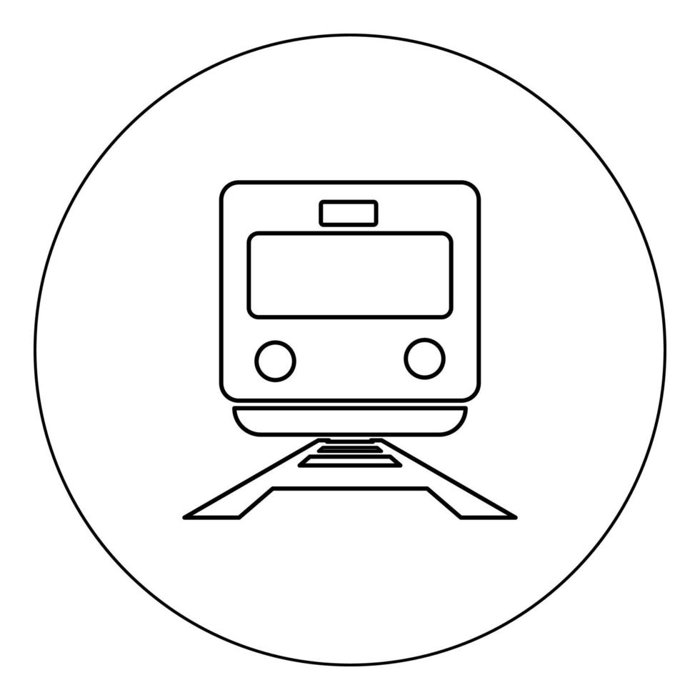 icono de tren de color negro en círculo ilustración vectorial aislado vector