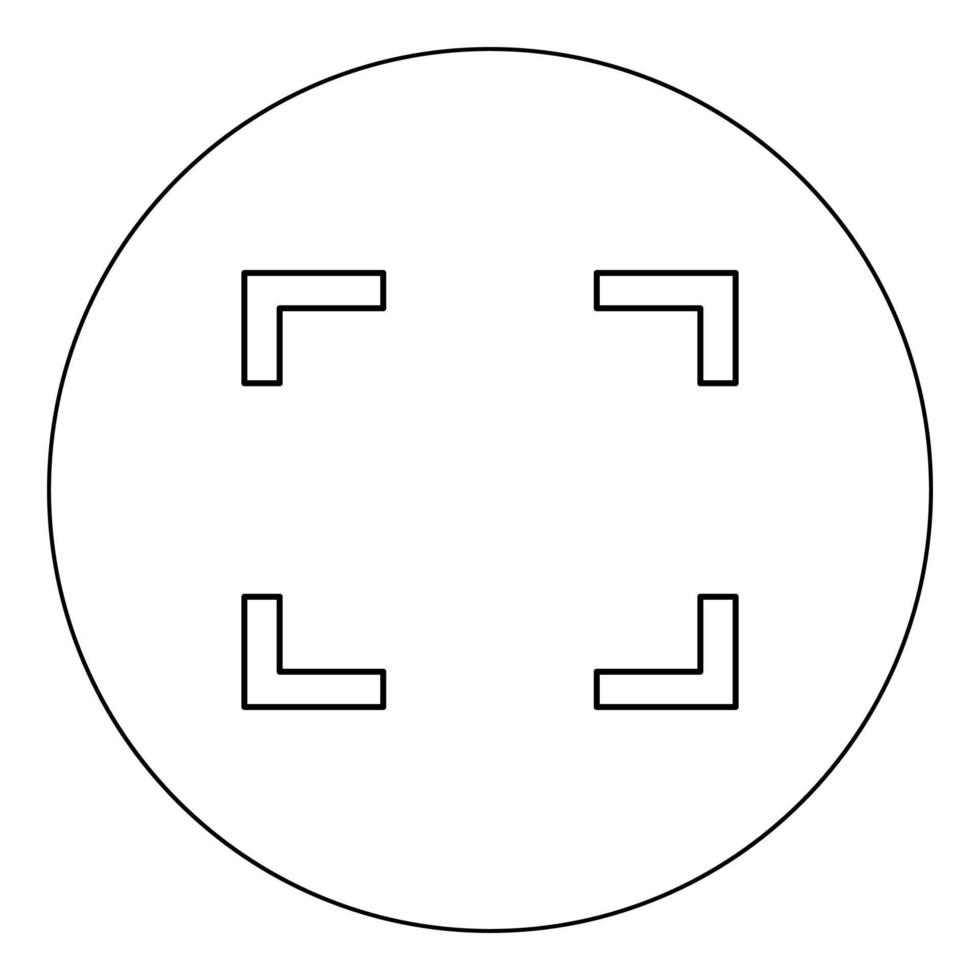 Symbol full screen icon black color in circle vector illustration isolated