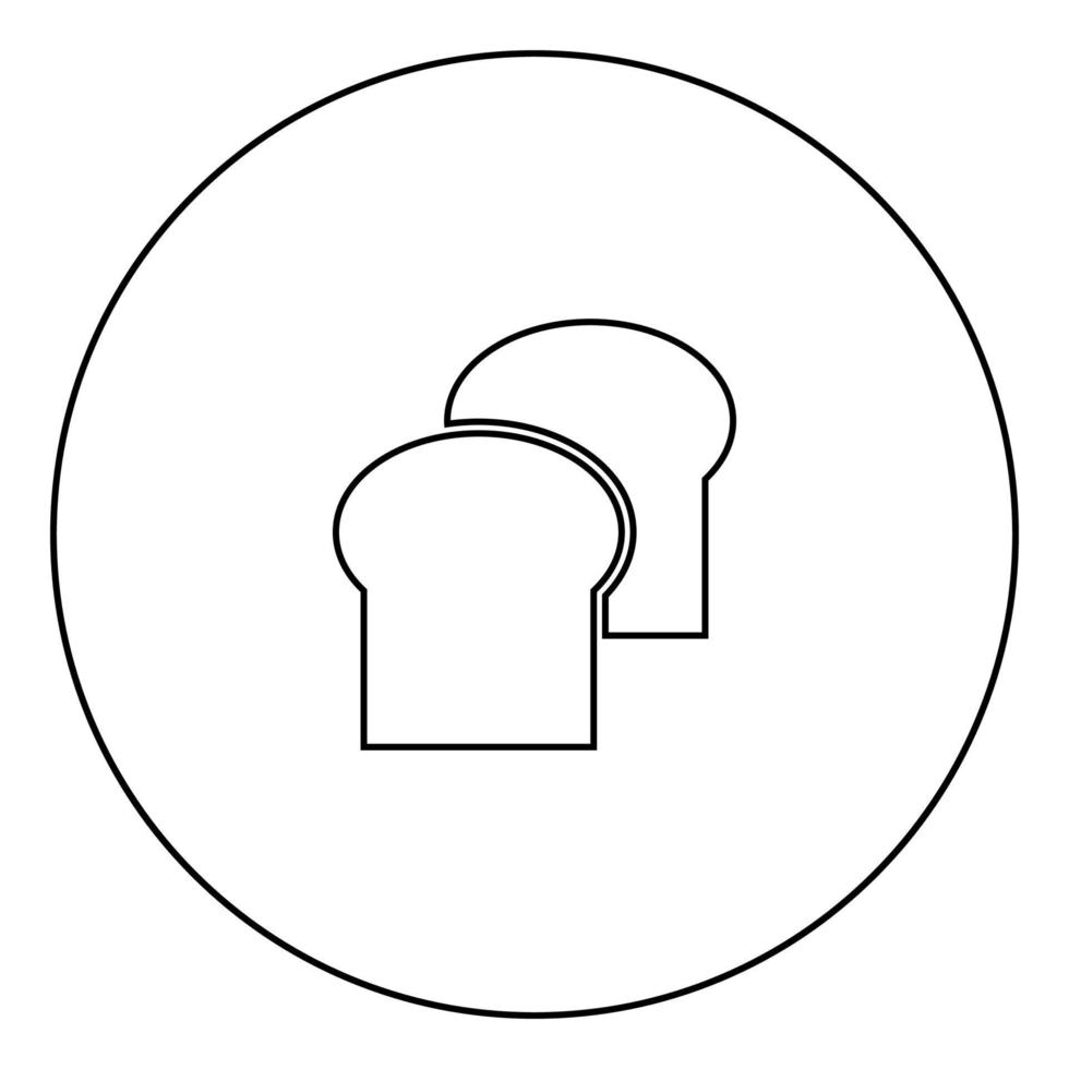 Bread icon black color in circle vector