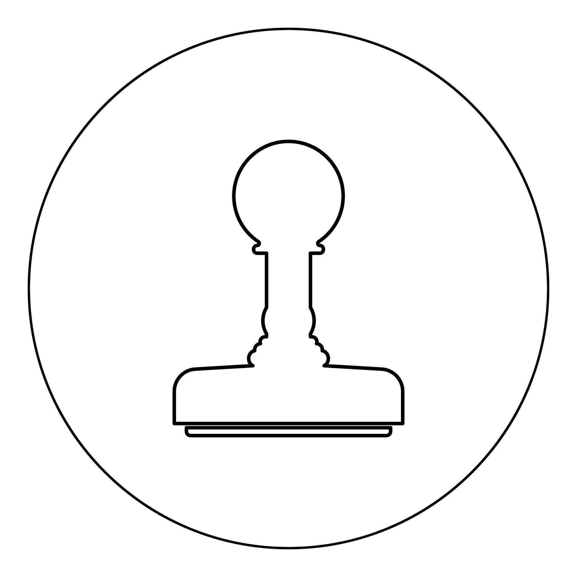 Rubber stamps icon black color in circle vector illustration isolated