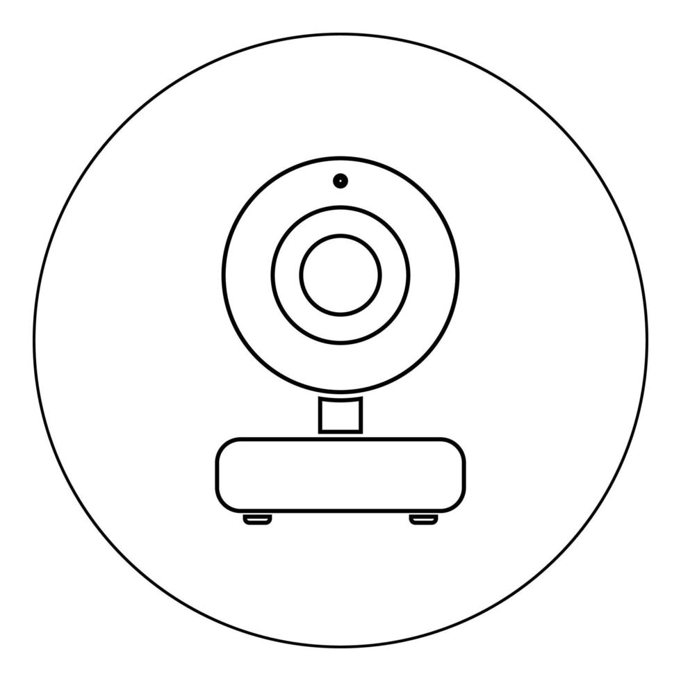 Web camera icon black color in circle vector illustration isolated