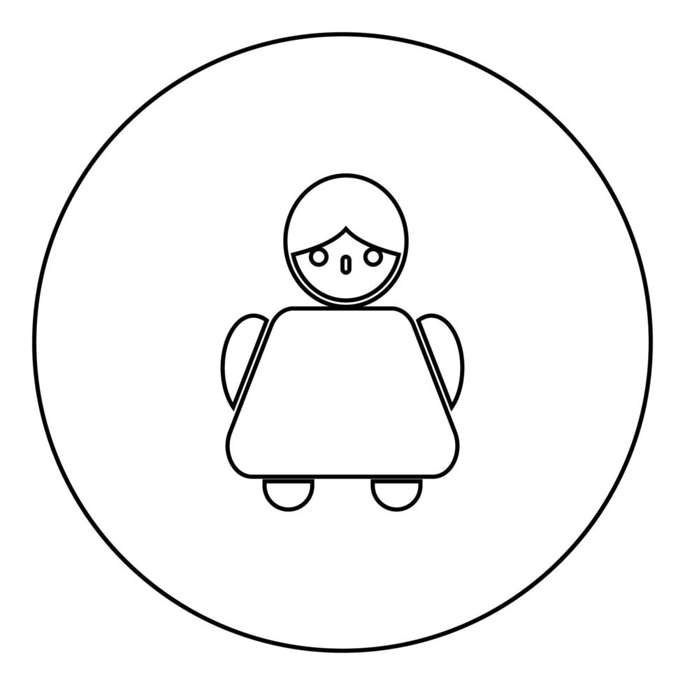 Old woman icon black color in circle vector