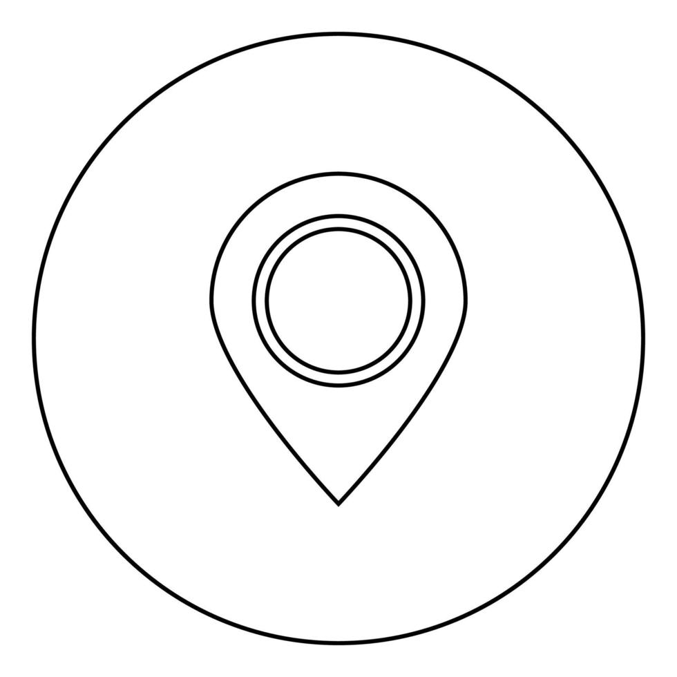 Sign location icon black color in circle vector