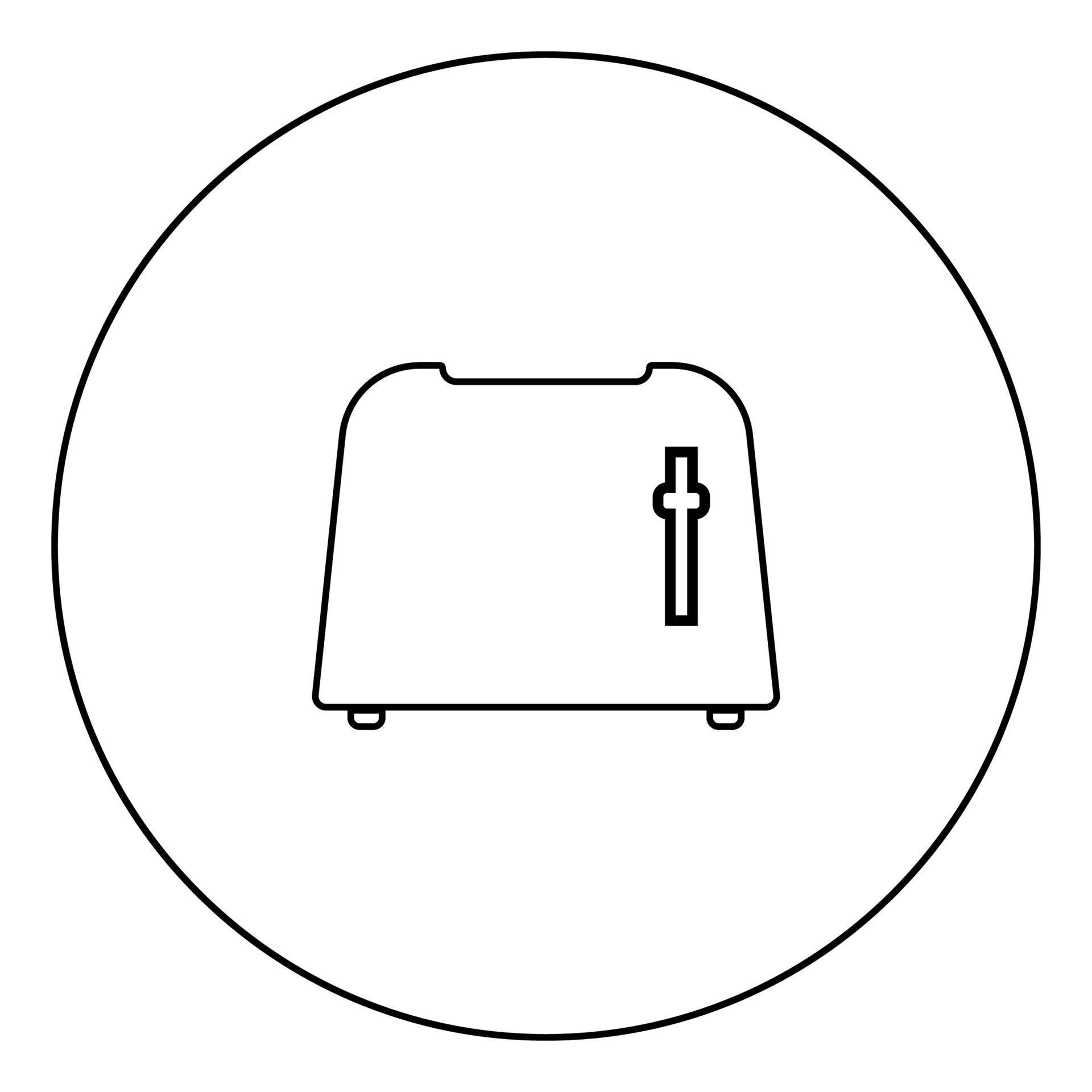 Toaster icon black color in circle 7050867 Vector Art at Vecteezy