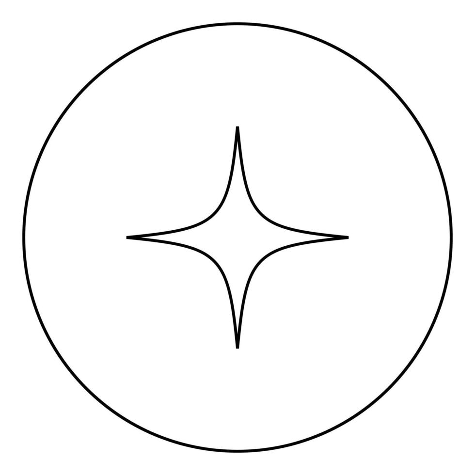 Star icon black color in circle vector