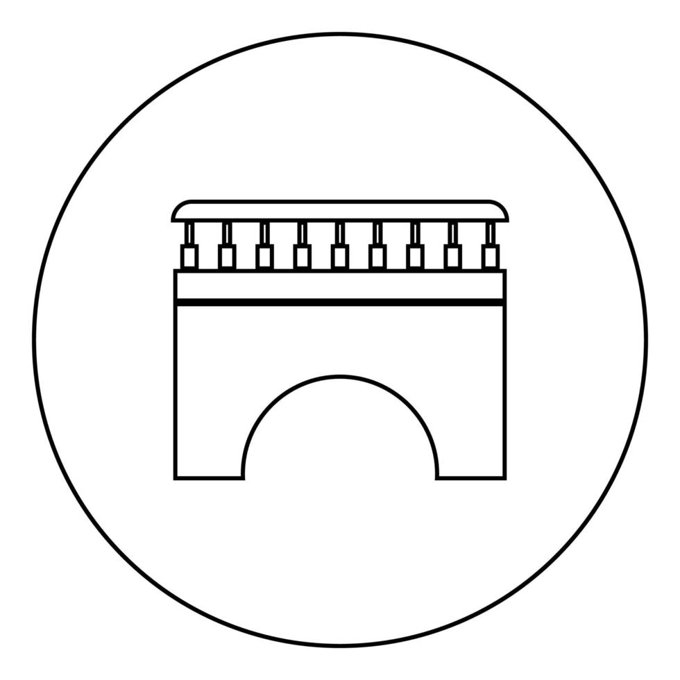 Bridge icon black color in circle vector