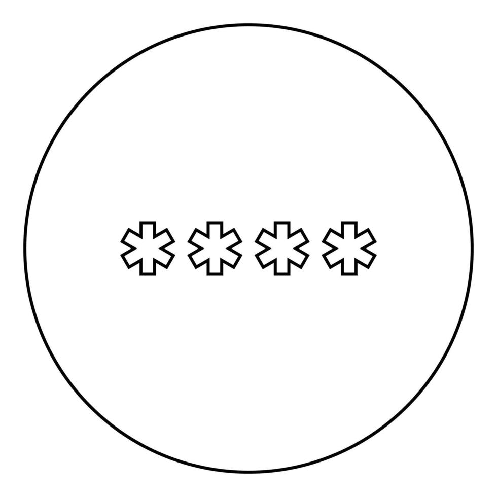 Symbol enter password icon black color in circle vector