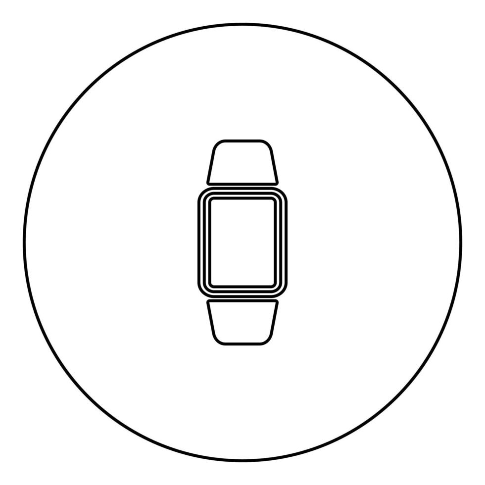 Digital hand clock icon black color in circle vector
