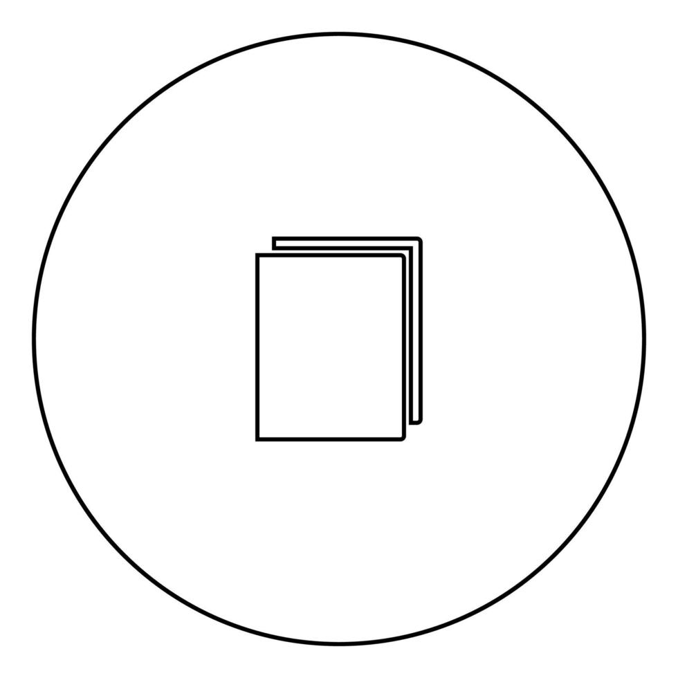 icono de libro color negro en círculo vector