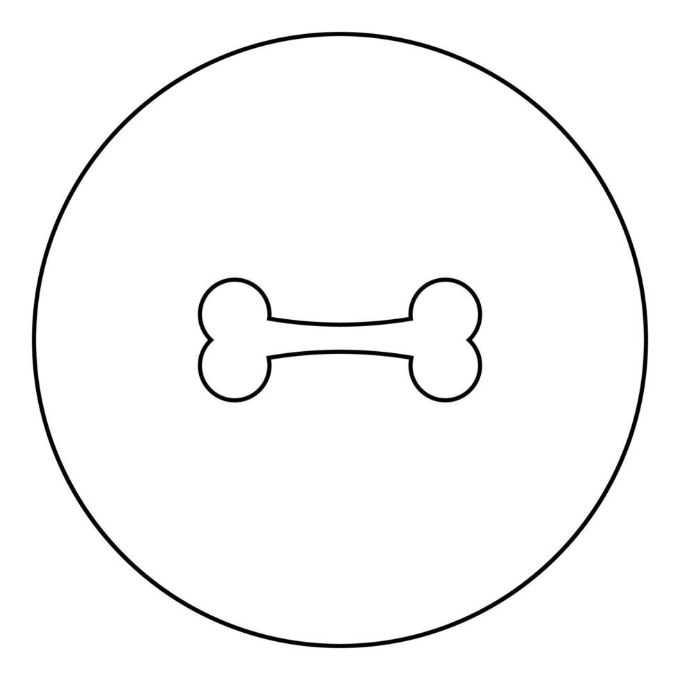 Bone icon black color in circle vector