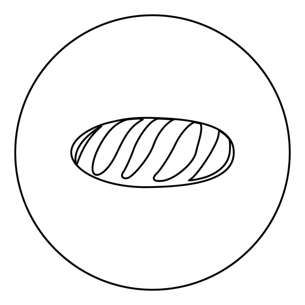 Long loaf icon black color in circle vector