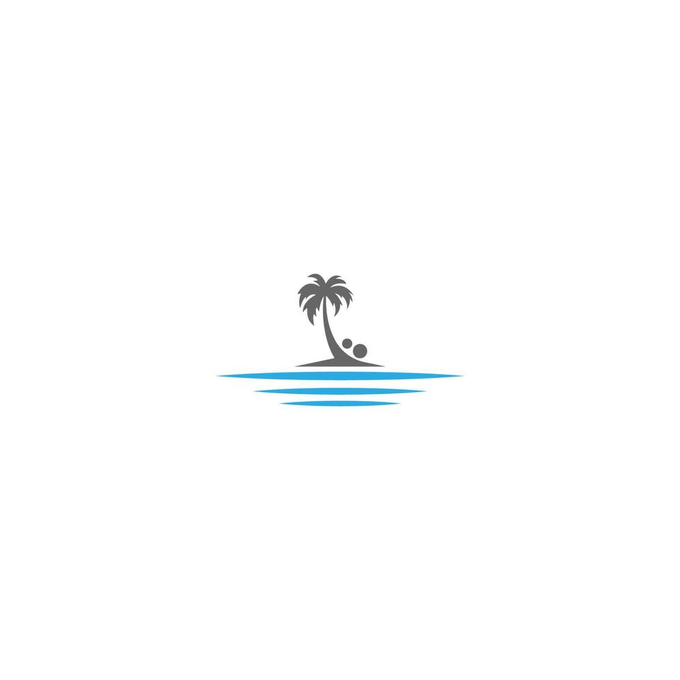 palm beach, concepto de logotipo de vitamina vector