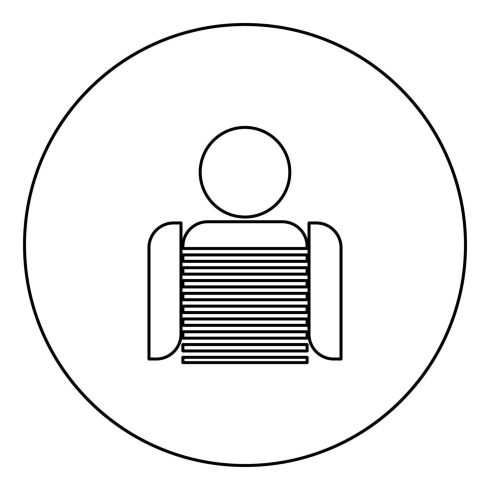 Seaman black icon outline in circle image vector