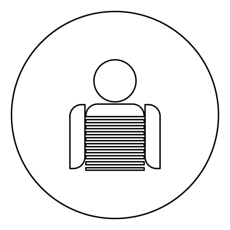 Seaman black icon outline in circle image vector