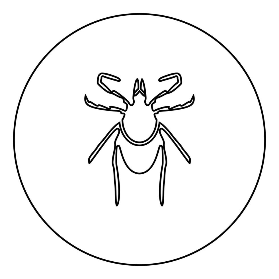 Tick black icon outline in circle image vector