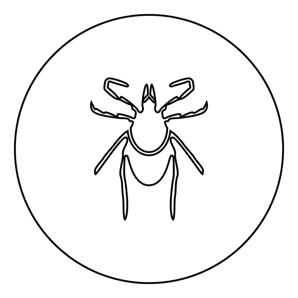 Tick black icon outline in circle image vector