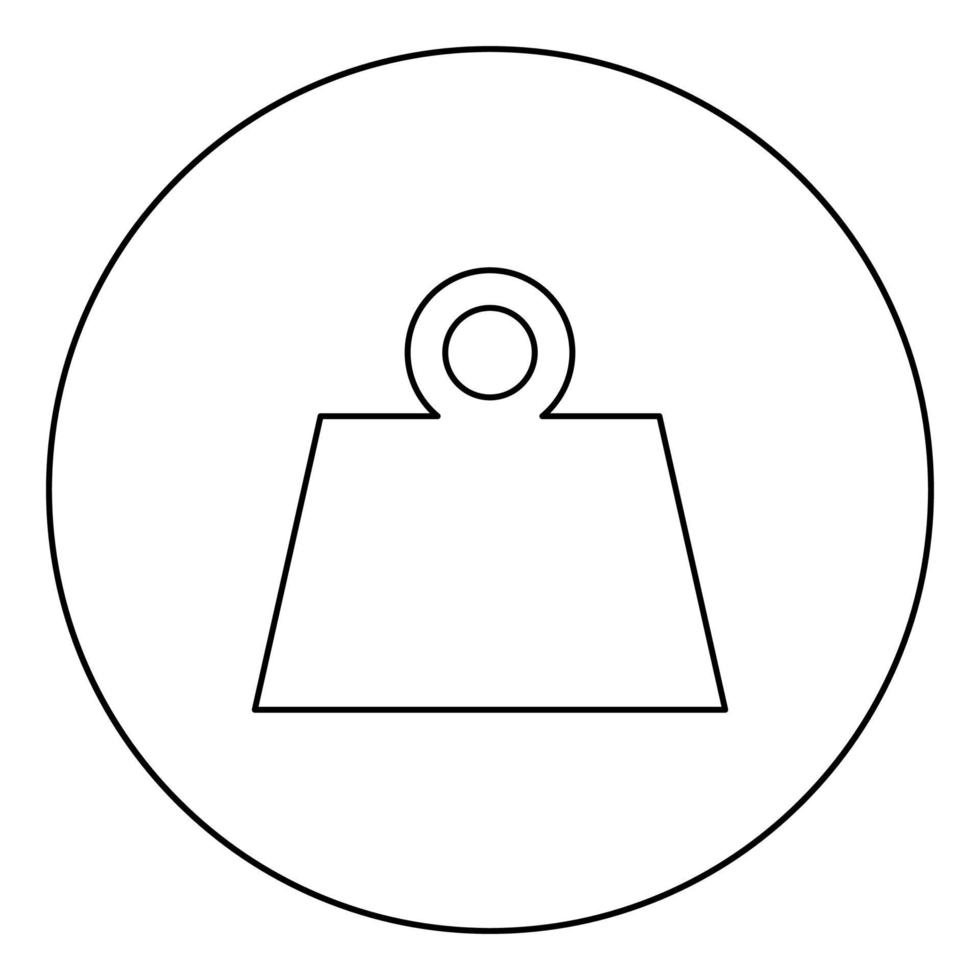 Weight black icon outline in circle image vector