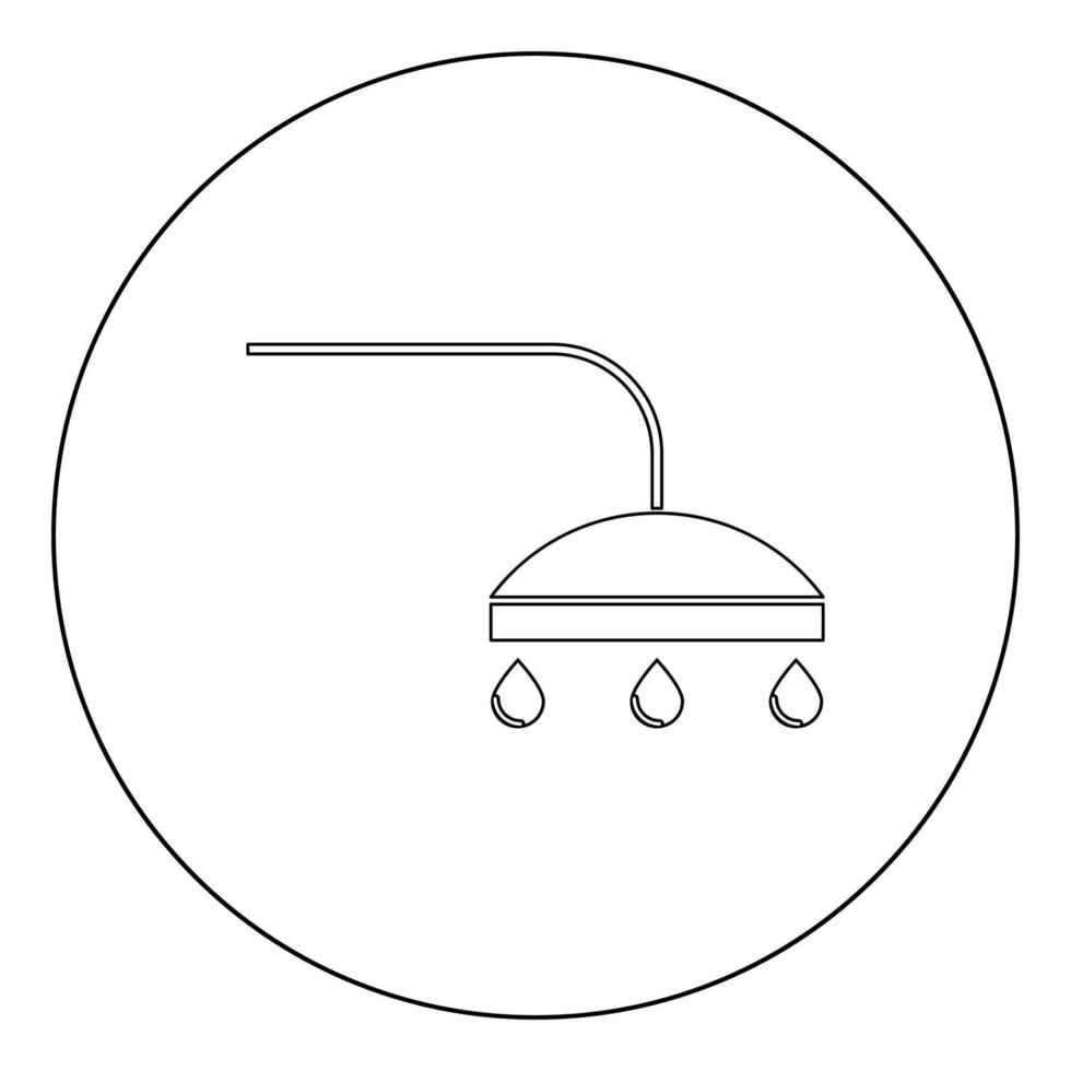 Shower icon black color in circle or round vector