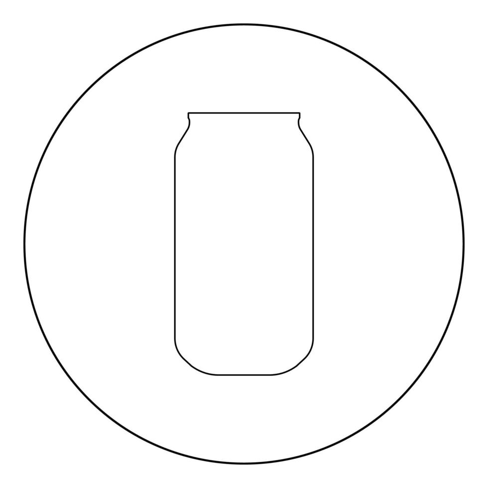 Can icon black color in circle or round vector