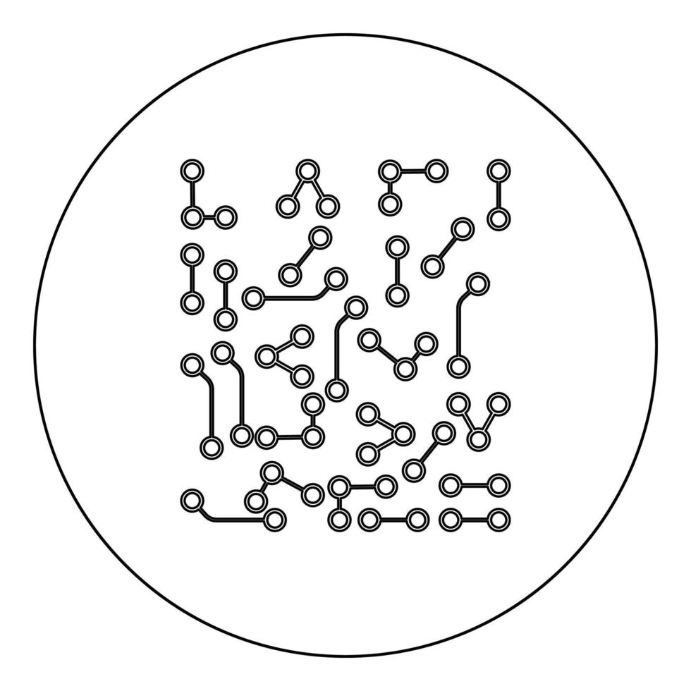 Chip icon black color in circle or round vector