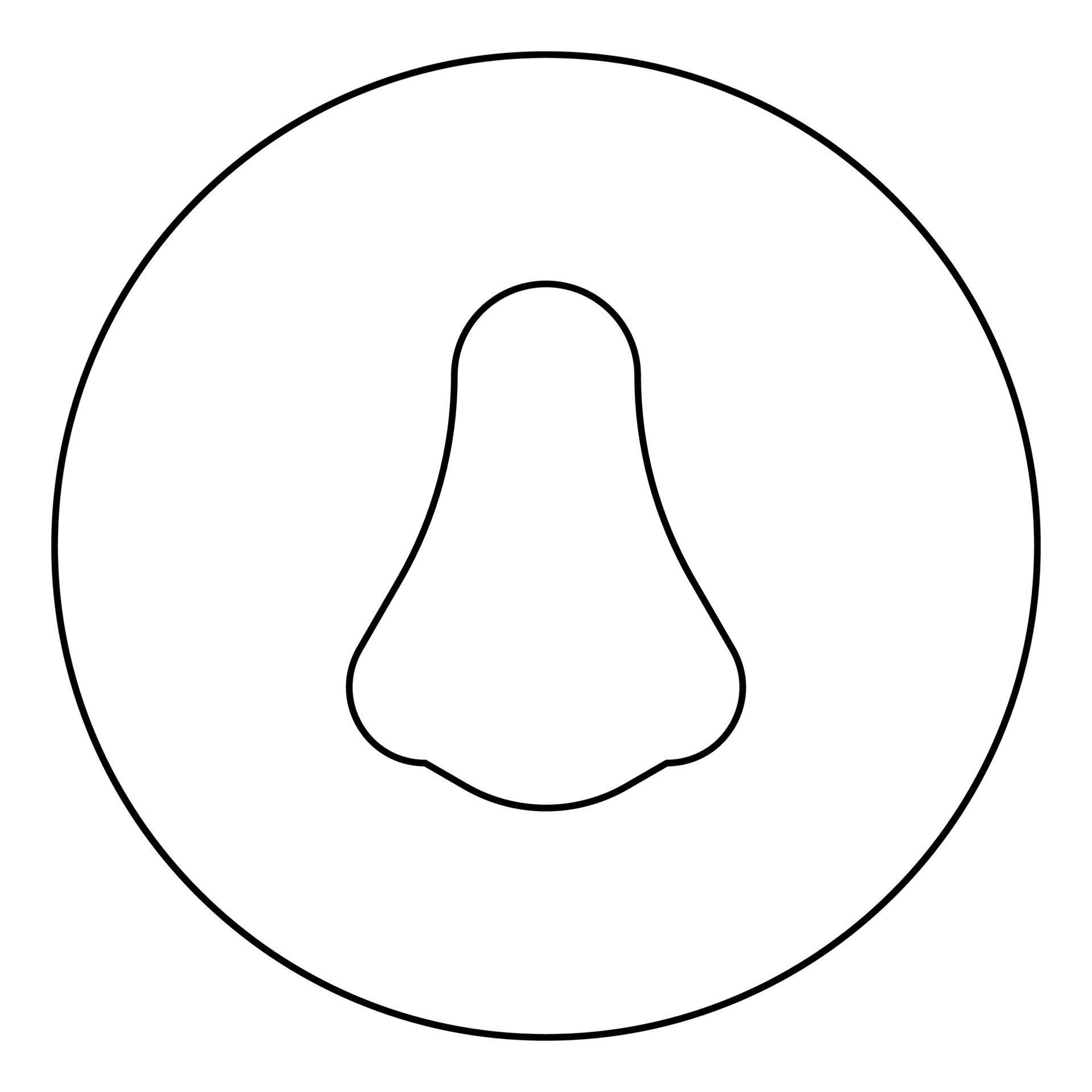 Nose black icon outline in circle image 7051138 Vector Art at Vecteezy