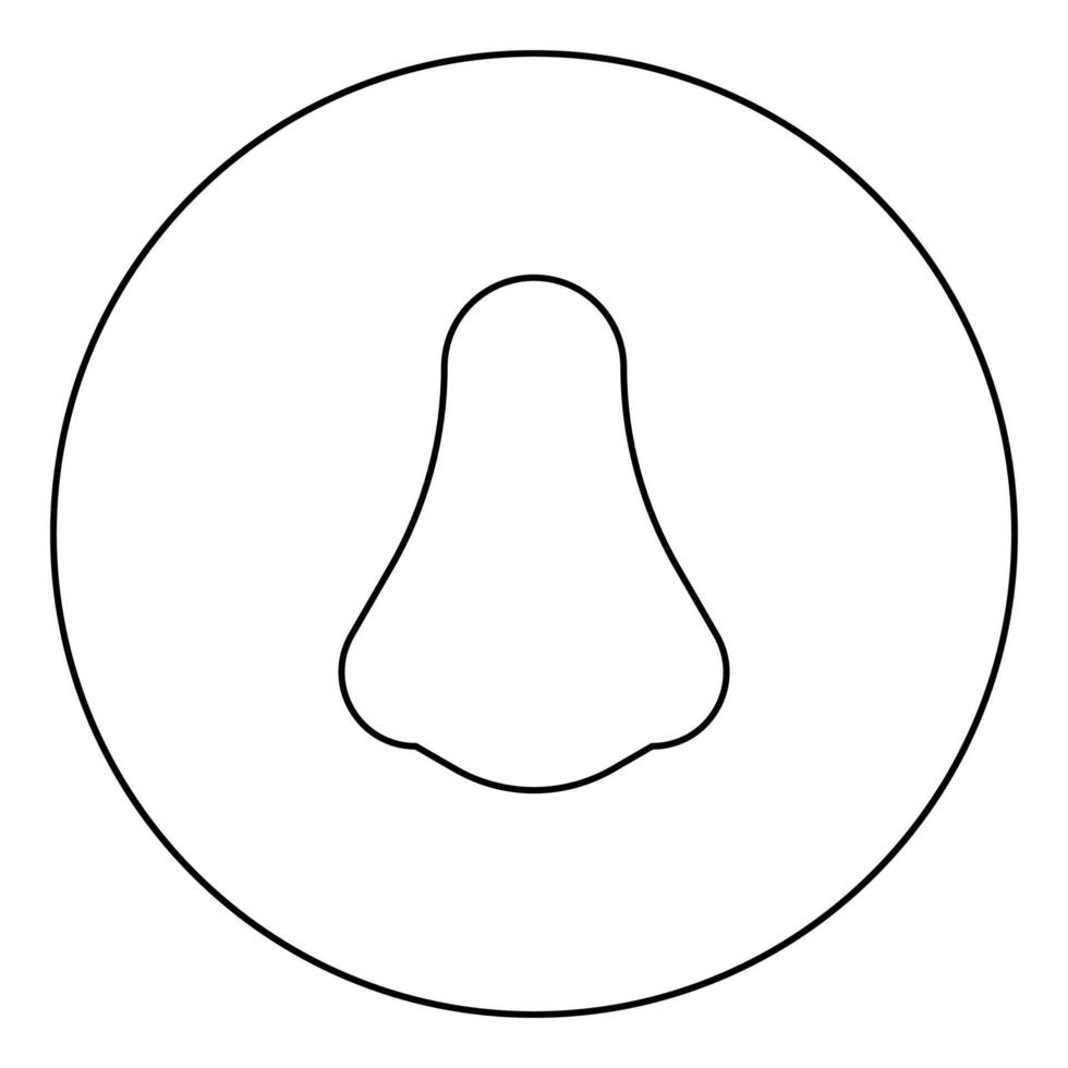 Nose black icon outline in circle image vector