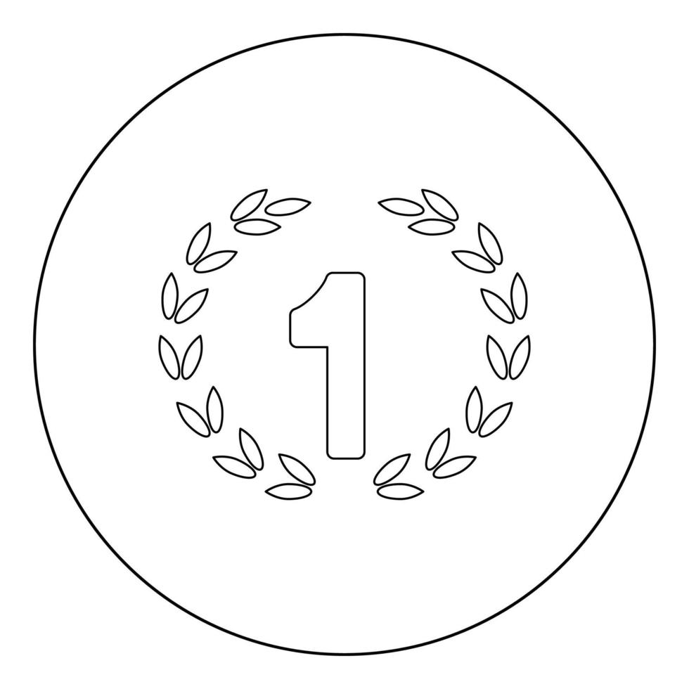 First place icon black color in circle or round vector