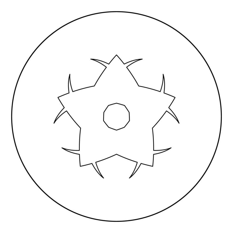 icono de flor color negro en círculo o redondo vector