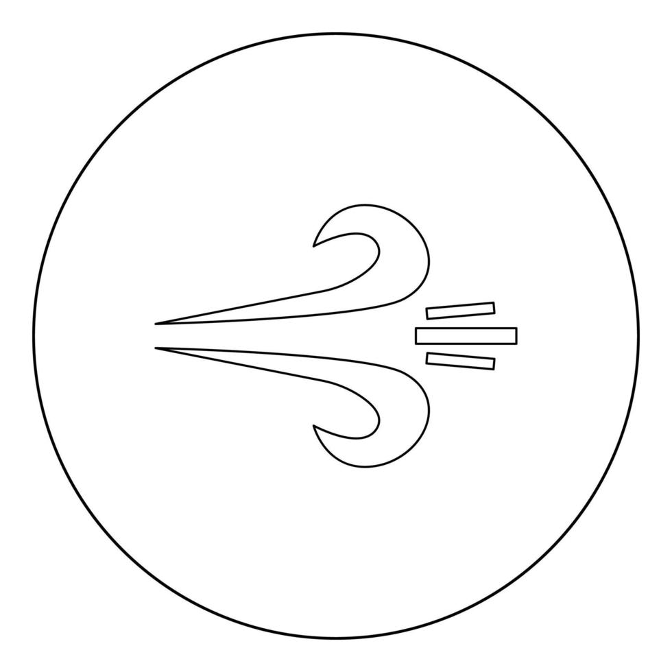 Wind icon black color in circle or round vector