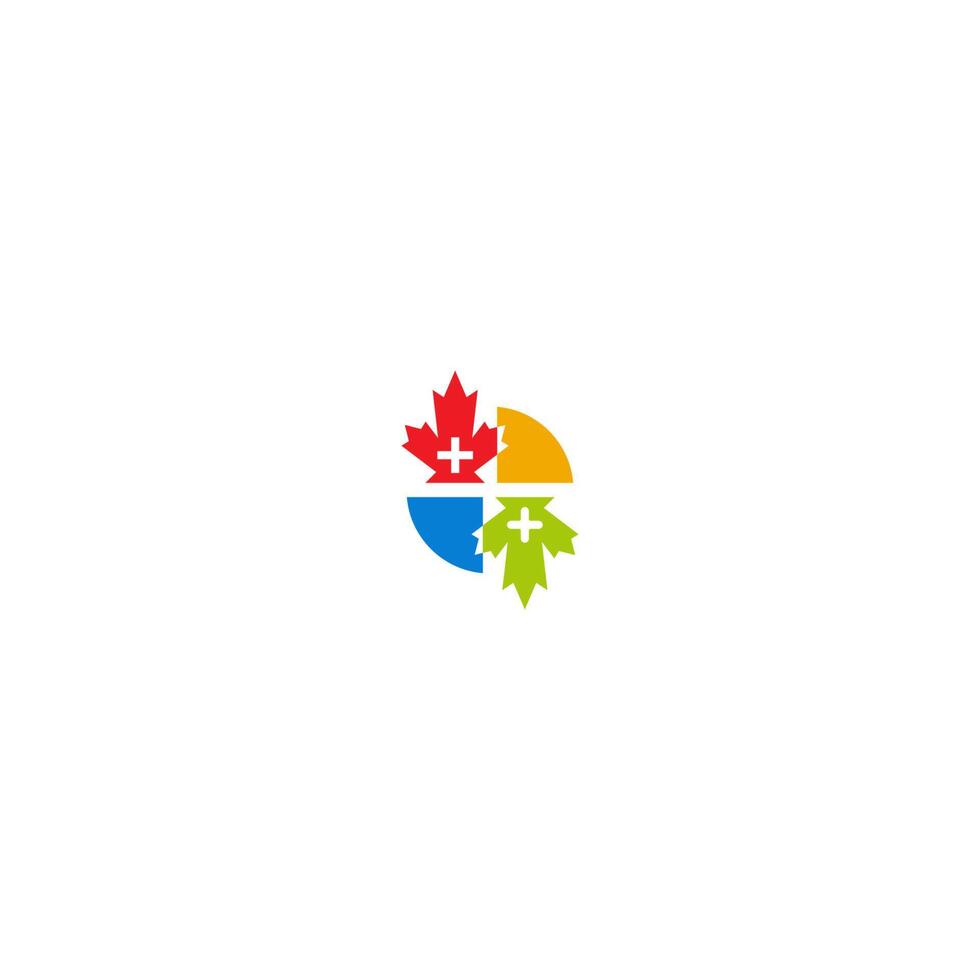 Maple leaf medical pharmacy logo icon vector