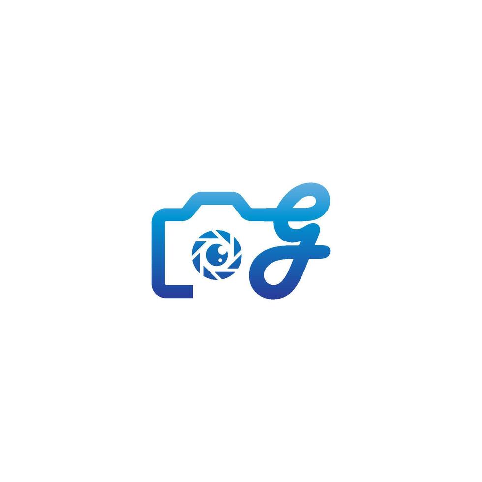 Letter G logo of the photography is combined with the camera icon vector