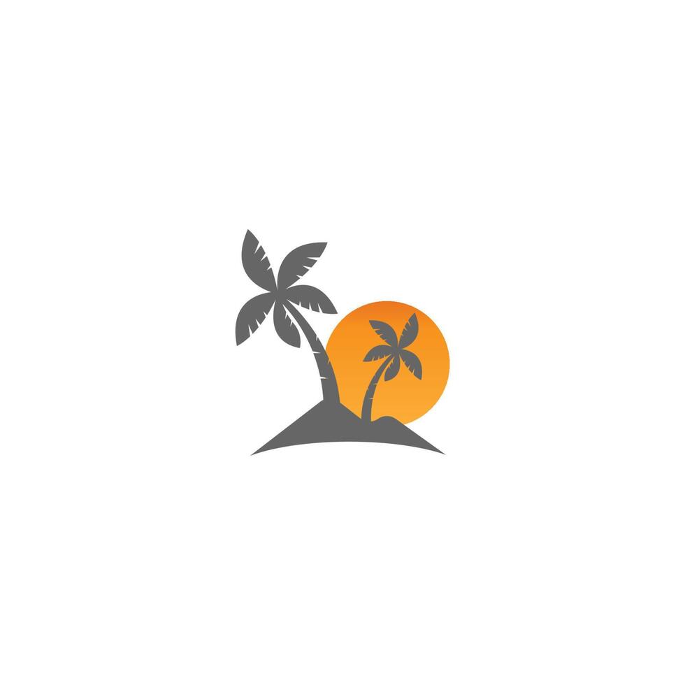 Palm tree summer logo template vector