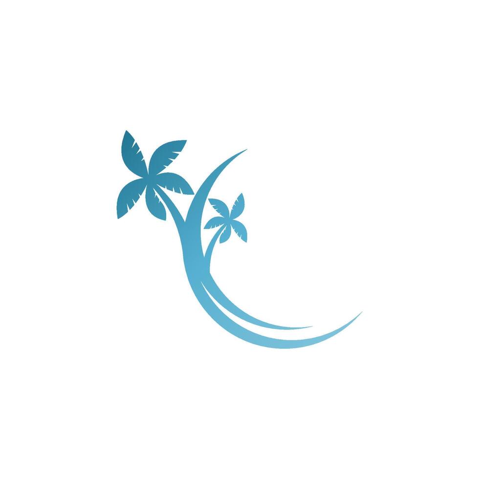 Palm tree summer logo template vector