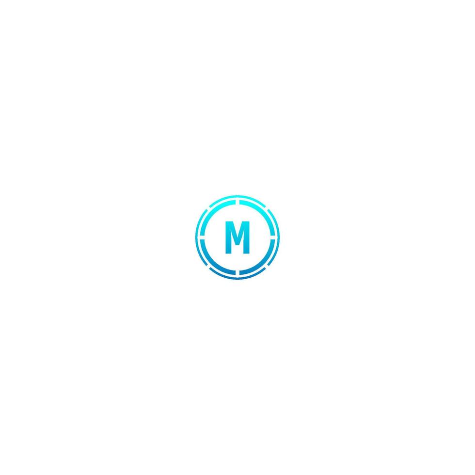 Circle M  logo letter design concept in gradient colors vector